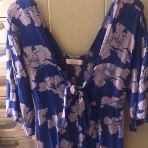 Ava sky tie front jumpsuit